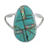 Southwest Sterling Silver Turquoise And Opal Ring Size 6-1/4 RX57558